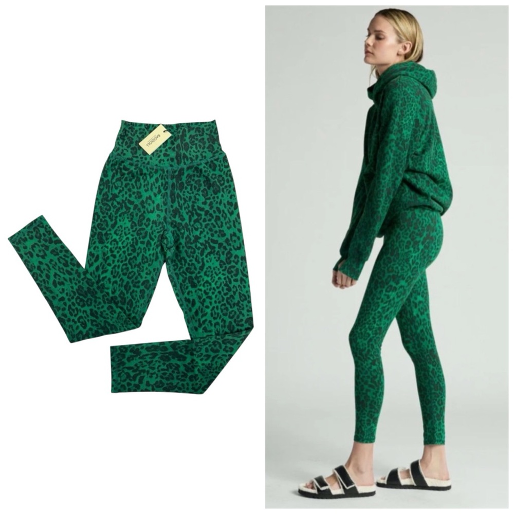 Ragdoll LA Apple Green Leopard Leggings NWT Size Small
